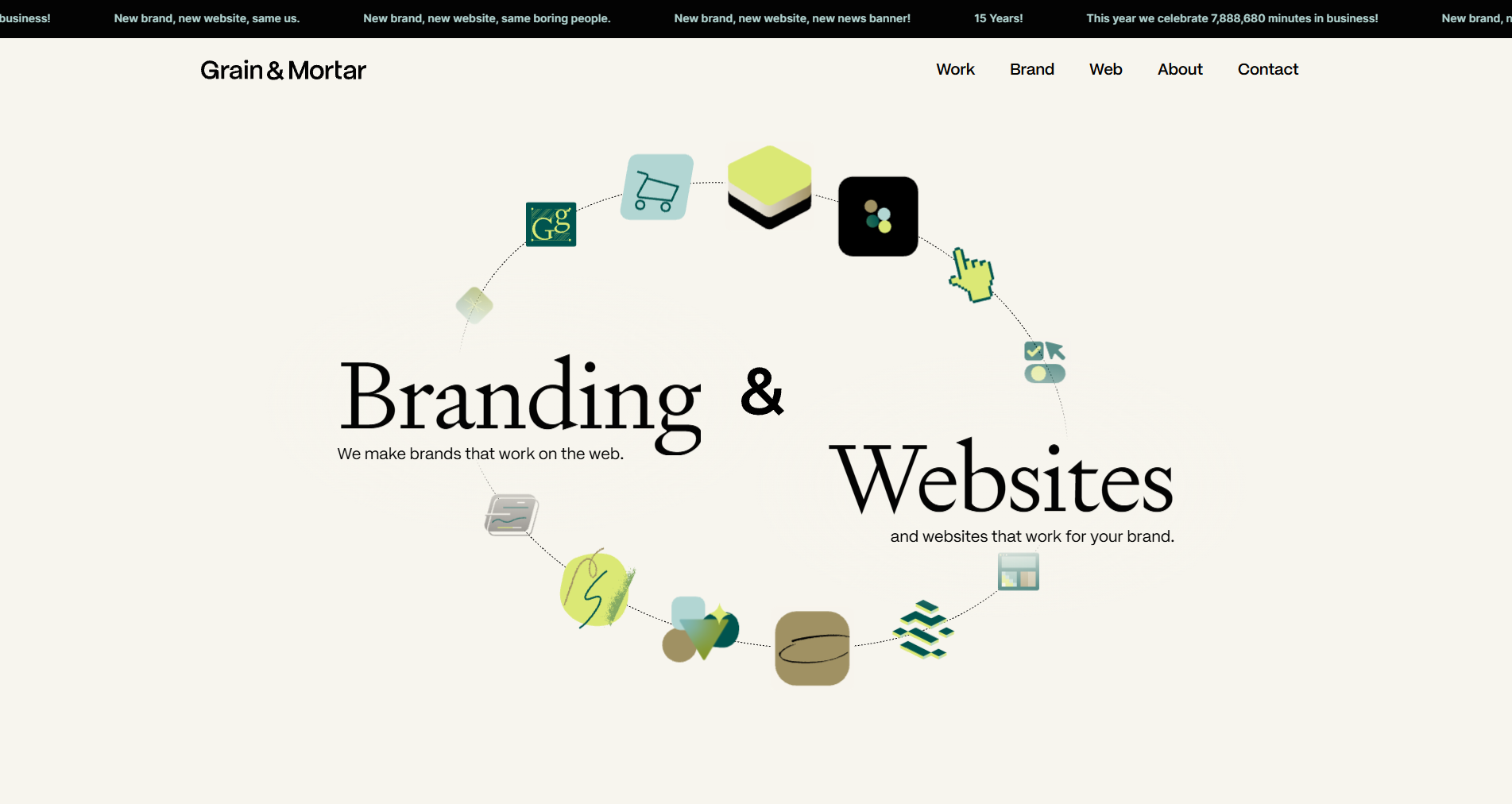 Grain & Mortar branding website